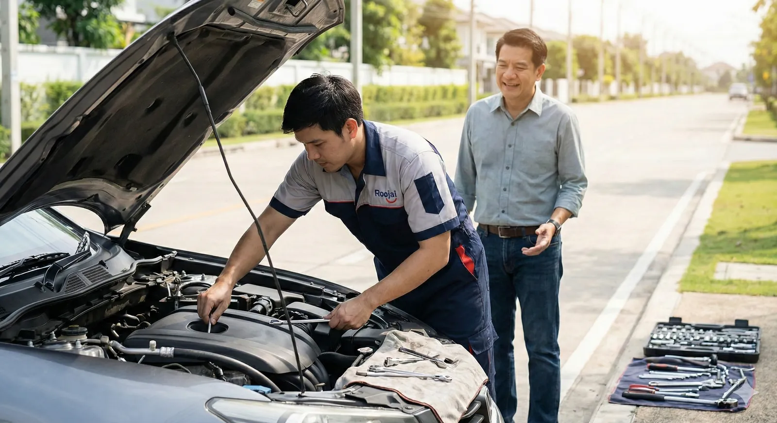 บริการช่วยเหลือฉุกเฉินริมทาง Roojai: คู่มือฉบับสมบูรณ์บริการลากรถและช่วยเหลือ 24 ชม.